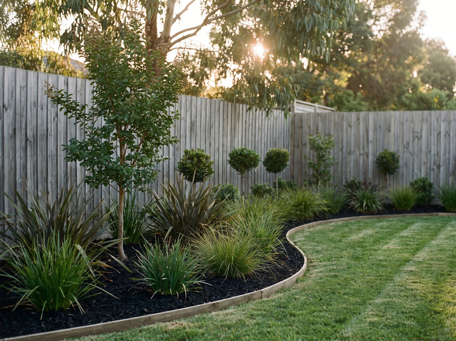 Layered garden beds planted and mulched, garden maintenance on the Surf Coast